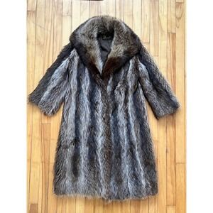 Vintage A Jodoin Fils Raccoon Fur Coat Laprairie Quebec Luxury Outerwear